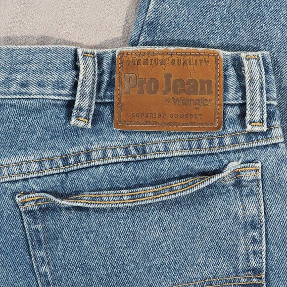 Wrangler Pro Jeans Mens 33x32 Blue Denim Cowboy Work Gorpcore Minimalist - Picture 8 of 9